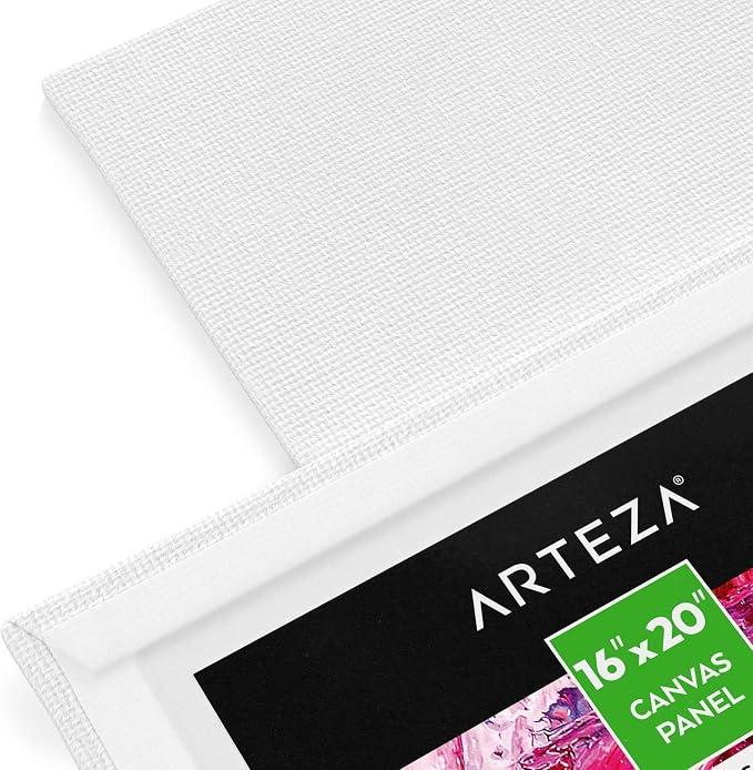 ARTEZA Canvas Boards for Painting, 16 x 20 Inches, Pack of 14, Blank White Canvas Panels for Acrylic, Oil and Gouache Painting - Image 2