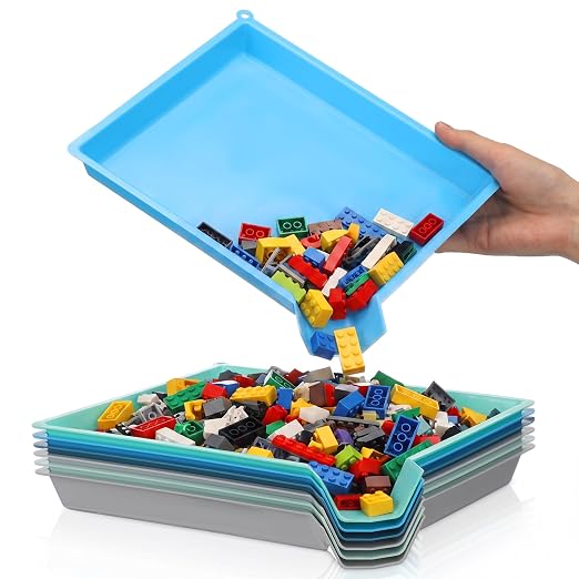 Reallnaive 6 Pcs Plastic Art Sorting Funnel Trays Quick Sorting Activity Serving Tray Stackable Craft Organizer for Classroom Beads Organizing Home Back to School DIY Project (Contemporary Color) by Unknown