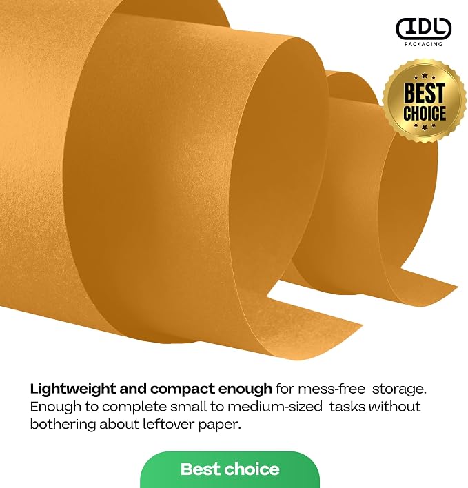 Orange Kraft Paper Roll 48" x 1200" (100 feet) with Cutter - USA-Made Gift Wrapping Paper for Packing, Moving, Shipping & Crafts/Arts - 100% Recyclable Natural Craft Material by IDL Packaging | Gift Wrapping Paper for Packing, Moving, Shipping & Crafts... - Image 7