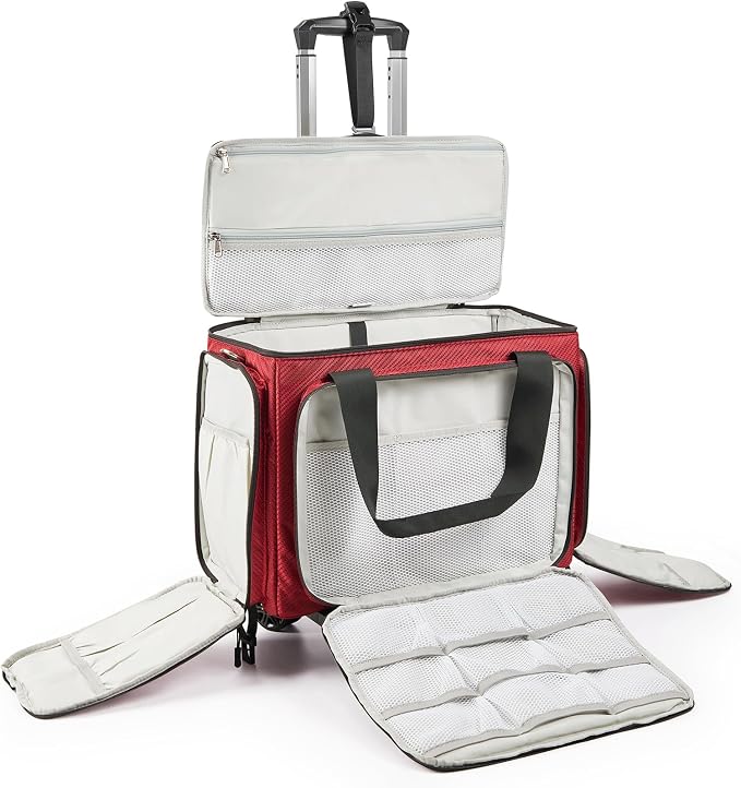 Rolling Sewing Machine Bag with Universal wheels,Sewing Machine Carrying Case with YKK zipers, Compatible most Standard Brother, Singer, Bernina, Sewing Machines.For Women - Image 9