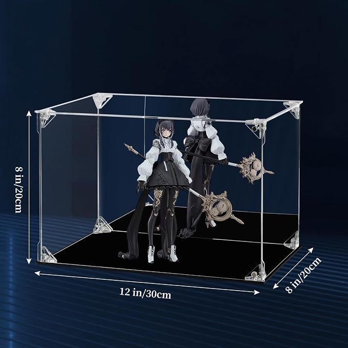 Acrylic Display Case Clear Action Figure Display Case with Mirrored Back, Dustproof Protection Display Box Alternative Glass Case for Collectibles Figures Models Doll Toys (12x8x8 inch, 30x20x20 cm) - Image 2