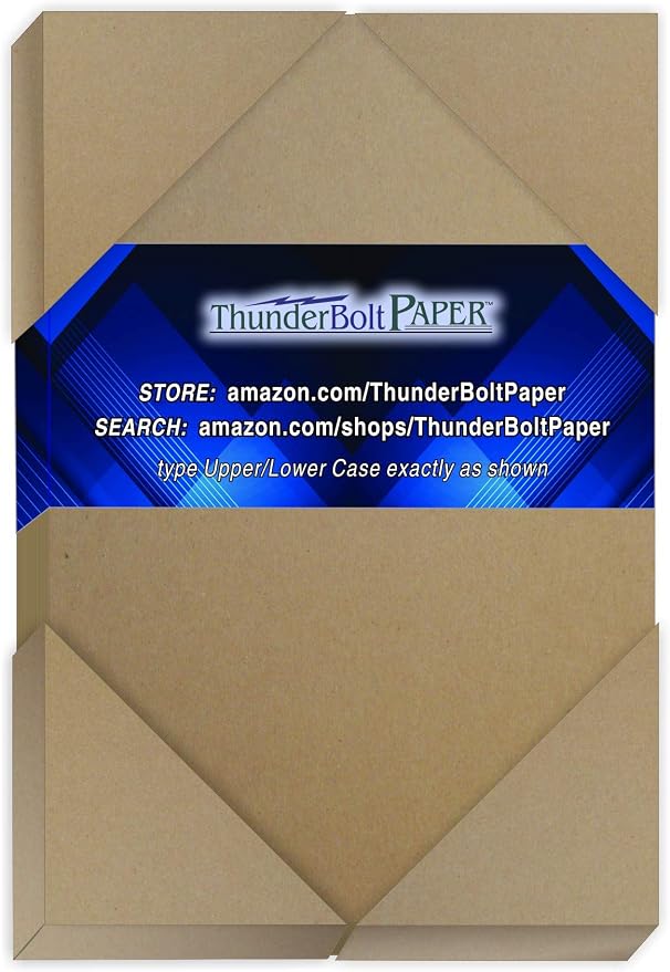 Chipboard - 20 Sheets 4x6 Inch 80pt Heavy Duty Kraft Paper Board for DIY Journals, Crafting by ThunderBoltPaper