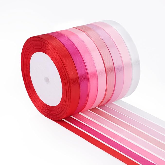 200 Yards Ribbon,3/8 Inch Satin Ribbon,Pink Satin Ribbons | Perfect for Gift Wrapping,Wedding Decoration,Handmade Bows,Wrapping Bouquet and More by Unknown