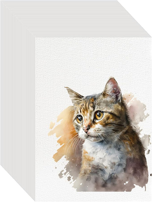 150PCS 2.5x3.5 Watercolor Paper Bulk, 140lb/300g Cold Press Thick Water Color Paper Pad for Child Adult, White Art Paper for Drawing Painting Markers Gouache, Textured Cotton Paper Sheets by KINLINK