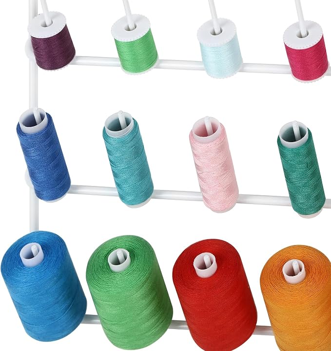 Embroidery Thread Organizer 4 Pack Thread Holders for Spools of Thread | Metal Thread Spool Rack Wall Mount, 32 Spools, Versatile Storage for Thread, Beads, Embroidery & Braiding Accessories - Image 4