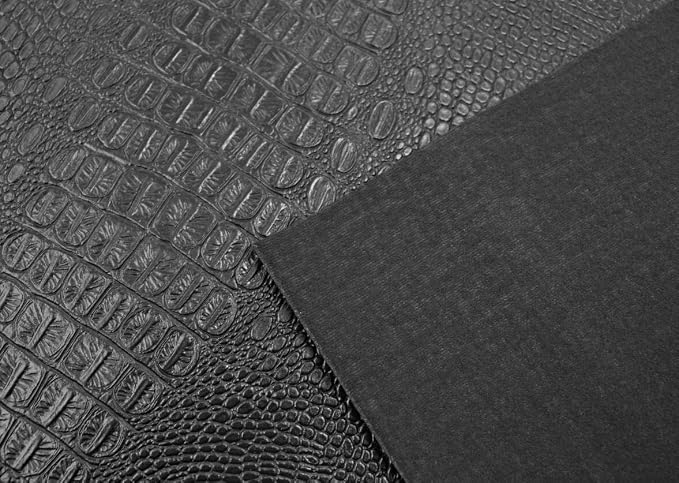 Faux Alligator Leather Crocodile Skin Fabric Alligator Skin Fake Leather Crocodile Fabric Black - Image 5