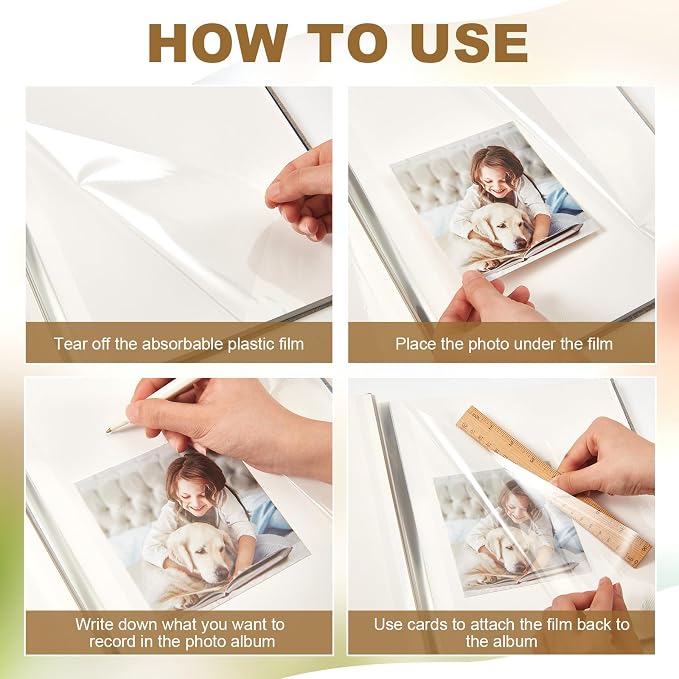 Jetec 5 Pcs 11 x 10.6 Inch Large Photo Album Self Adhesive,Blue - Image 3