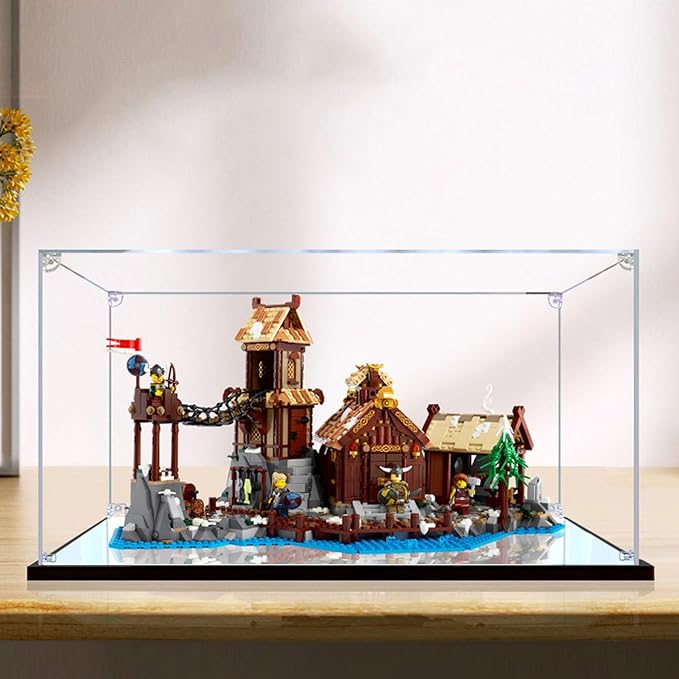 Acrylic Display Case for Brick Model Sets Ideas 21343 - Viking Village, Dustproof Display Box compatible with Brick Model Sets, Model Showcase Gift (3mm T) - Image 2