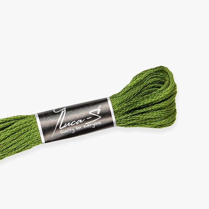 12 Pack of Premium Embroidery Thread Luca-S, 100% Giza Cotton, Oeko TEX Certified Stranded Cotton - 268 / DMC 937 / Anchor 268 by Luca-S