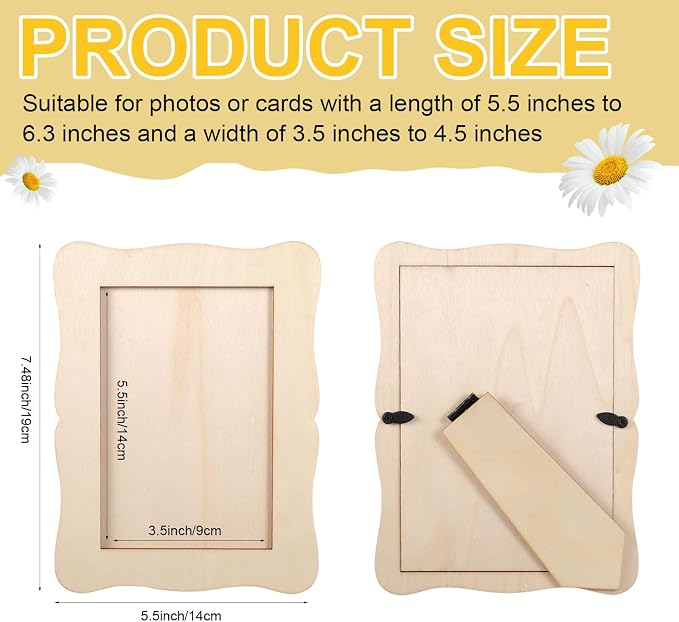 180 Pcs Wooden Picture Frames for Crafts, 4" X 6" DIY Wood Photo Frames Craft, Unfinished Picture Frames for Birthday, Wedding & Home Decor - Image 2