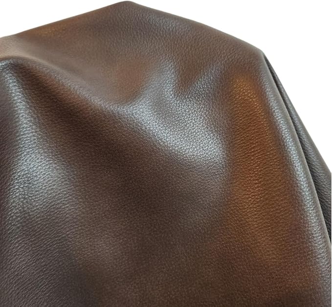 NAT Leathers | Cacao Brown Pebblegrain Soft Faux Leather Fabric Sheet PU (Peta Approved Vegan) | 3 Yards (108 x 54 inch) Cut by the Yard | Synthetic Pleather Vinyl 0.9mm Nappa Upholstery | 108"x54" by NATLeathers