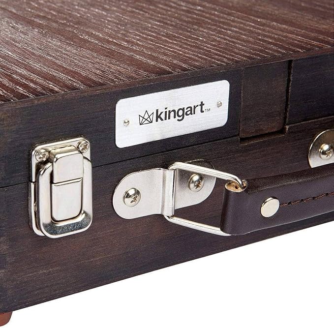 KINGART Adjustable Wood Table Sketchbox Easel, Premium Beechwood Espresso Stain - Portable Artist Desktop Storage Case, Hold All Supplies - Image 4