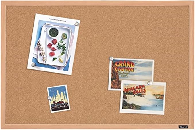 Quartet Cork Board Bulletin Board, 23" x 35" Framed Corkboard, Oak Frame, Decorative Hanging Pin Board, Perfect for Office & Home Decor, Home School Message Board or Vision Board (35-380352) - Image 6