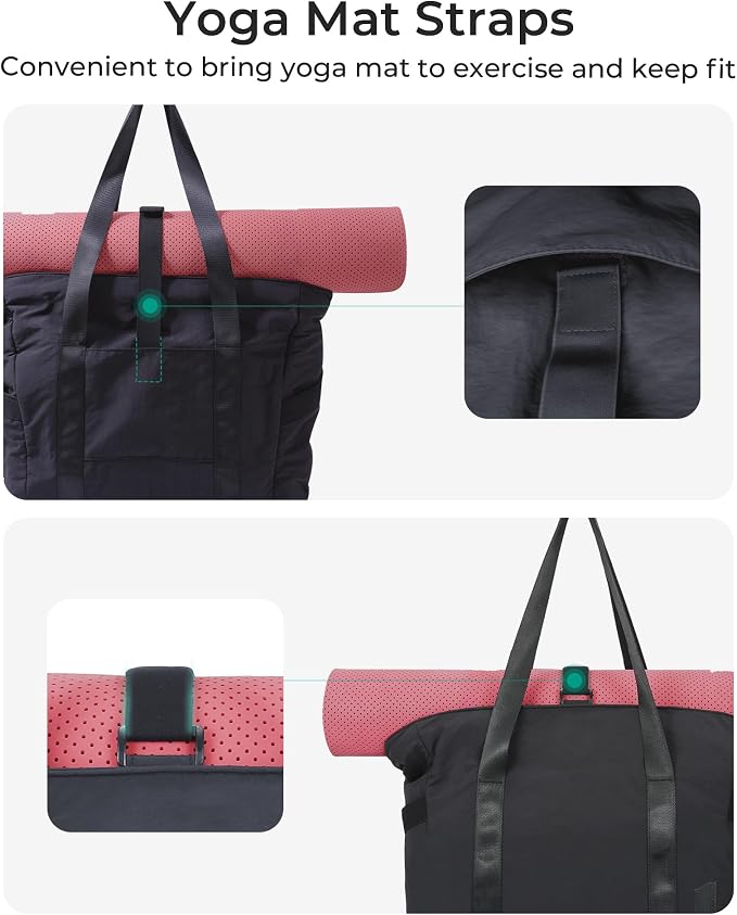 BAGSMART Tote Bag for Women, Tote Bag with Zipper Work Tote with Compartments Nurse Shoulder Hanbag for Travel, Gym - Image 5