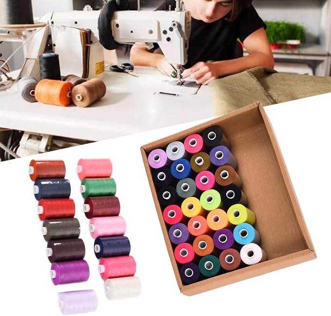 Sewing Thread Set, 42 Colors Polyester Threads for Hand Stitching, 1000 Yards Per Spools, Portable Sewing Supplies for Home Traveler, Adults, Beginner, Embroidery - Image 2