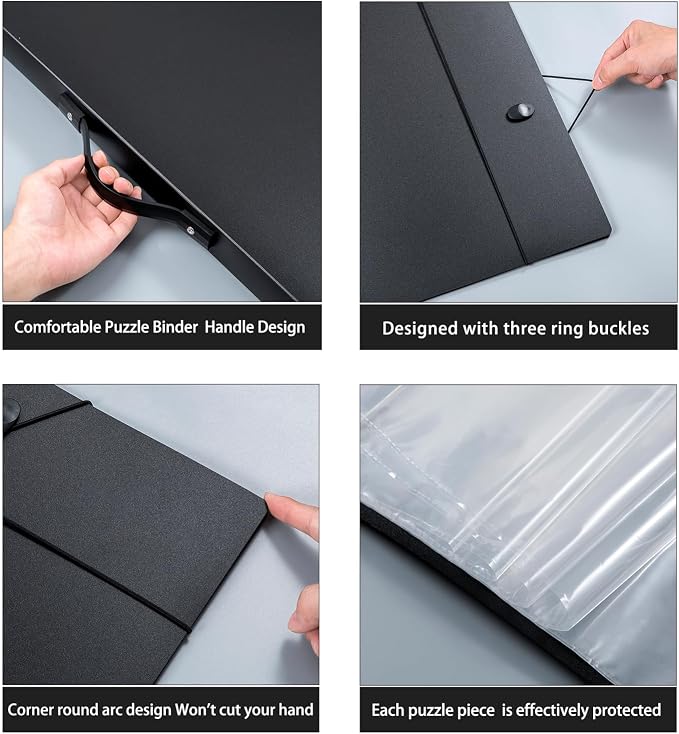 Puzzle Storage Folder Keeper Case,Portable Puzzles Organizer Accessory, Large Capacity 20x28in Puzzle Album Book Holder Portfolio,1000-Pieces for Jigsaw Enthusiasts Storage Binder Saver - Image 7