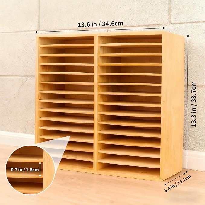 280 Marker Organizer, Bamboo Wooden Storage for Alcohol Markers Pens Pencils, No Assembly, Large Desk Holder for Artists Teachers Students, Classroom Office Art Supply (A No Drawer) - Image 2