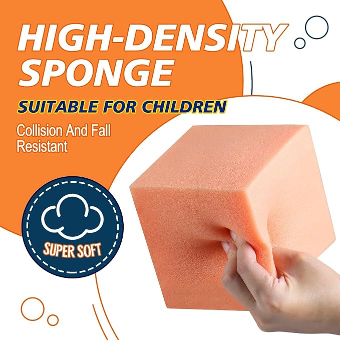 Foam Pit Blocks Foam Padding Sponge Pit Cubes Sponge Blocks for Amusement Park Gymnastics Freerunning and Parkour Courses - 36PCS 5" x 5" x 5" (Tangerine) - Image 3