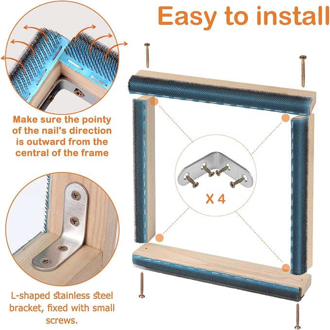 Rug Hooking Frame, Punch Needle Frame, Gripper Strip Frame,Cross Stitch Hoop, with Frame Flannel Cover (9.8*9.8 inch) - Image 7