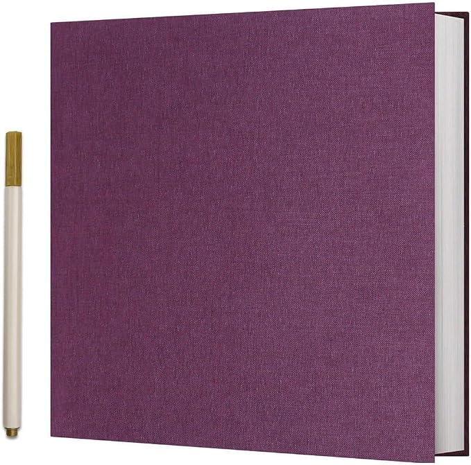 Vienrose Large Self Adhesive Scrapbook 60 Pages 13 x 12.6 in Purple | Large Scrapbook Album, 30 Sheets, 3x5 4x6 5x7 8x10 10x12 Photos, Metallic Pen, DIY Memory Book, Wedding Album, Family Photos by Vienrose