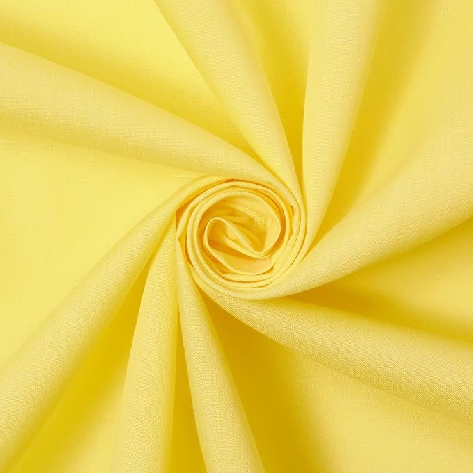 Cotton Polyester Broadcloth (44/45 Inch) Plain Weave Fabric by The Yard - for Sewing Fashion Apparel, Decor, & More (Bright Yellow, 1 Yard) by FWD