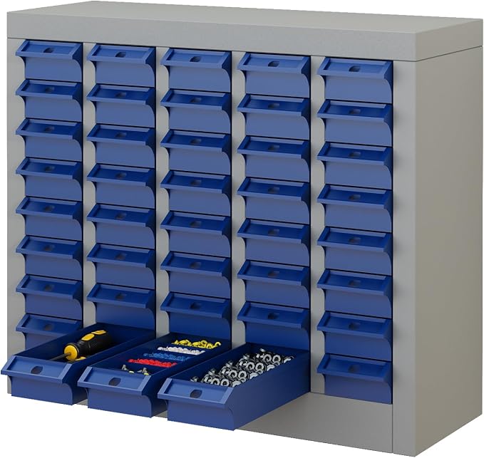 40 Drawer Parts Storage Cabinet for Screws and Hardware Organization | Small Parts Organizer Cabinet With Multiple Drawers For Screws, Bolts, Nails And Tools In Garages,Workshops,Maintenance Areas by HYMULA