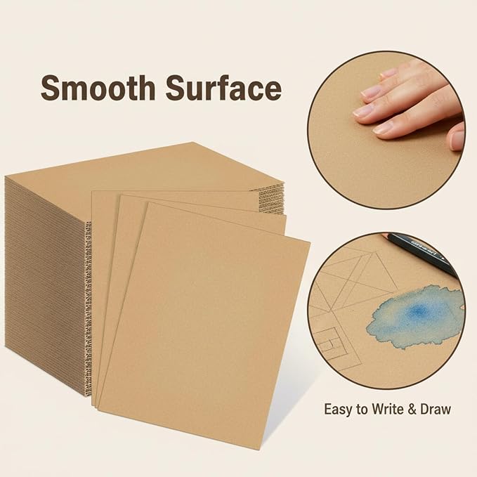 100 Pack 12x12 Corrugated Cardboard Sheets, Flat Cardboard Inserts for Shipping, Mailing, Packing, DIY Crafts - Image 6