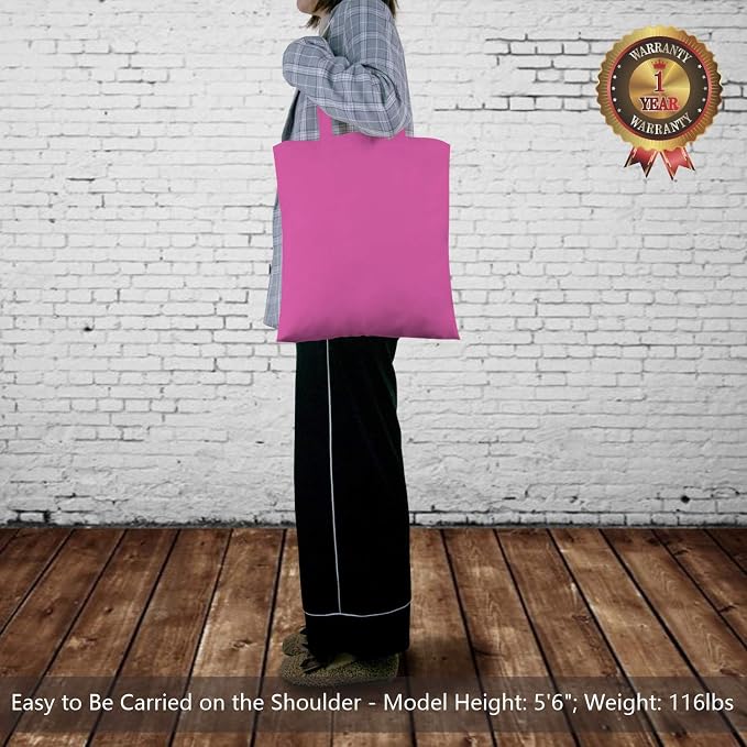 TOPDesign 24-Pack Economical 16"x15" Pink Cotton Tote Bag, Lightweight Medium Reusable Grocery Shopping Cloth Bags, Suitable for DIY, Advertising, Promotion, Gift, Activity - Image 3