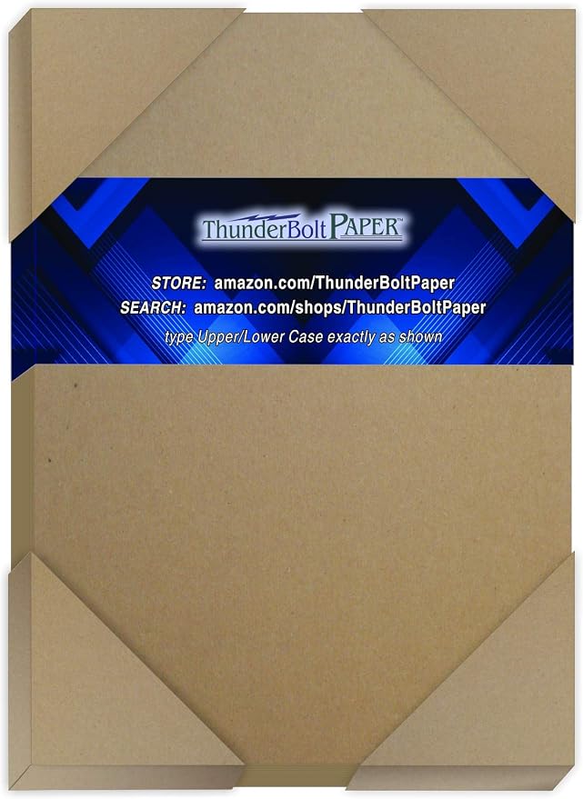 Chipboard - 36 Sheets 5x7 Inch 80pt Heavy Duty Kraft Paper Board for DIY Crafting, Book Binding, Albums by ThunderBoltPaper