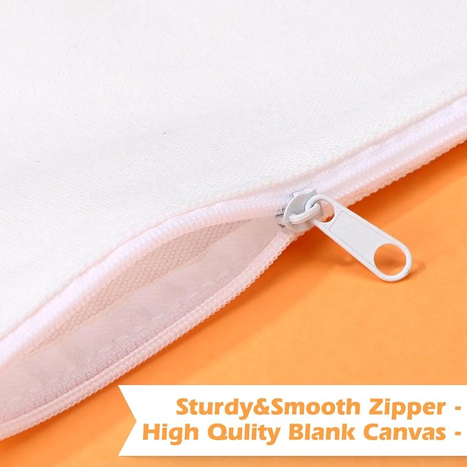 Reginary 80 Pack Canvas Zipper Makeup Bags Bulk Pencil Pouches Blank DIY Craft Canvas Cosmetic Bag Pouch with Zipper for Makeup Cosmetic Toiletry Stationary Storage (All White) - Image 3