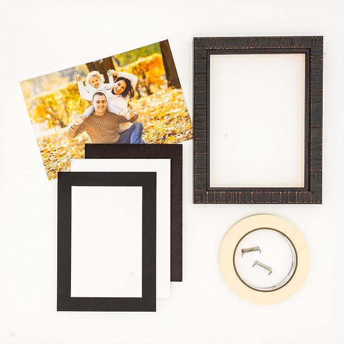 5x7 Mat for 8.5x11 Frame - Precut Mat Board Acid-Free Show Kit with Backing Board, and Clear Bags Textured Black 5x7 Photo Matte For a 8.5x11 Picture Frame Matboard for Framing, Pack of 100 Mats - Image 5
