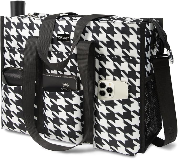 TOPDesign Utility Water Resistant Tote Bag with 22 Pockets, Top Zipper Closure & Thick Bottom Support, for Working Women - Image 2