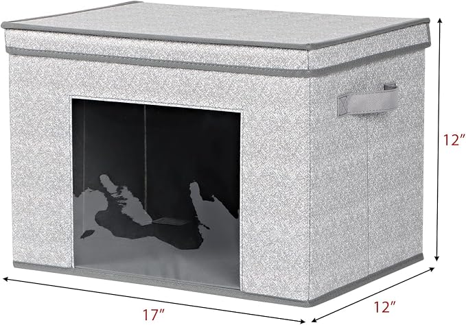 Univivi Fabric Storage Bins with Lids for Closet, 4 Pack, Grey | Fabric Foldable Storage Boxes, Sturdy Collapsible Storage Bins with Clear Window, Storage Bins for Home, Closet, Shelves - Image 2