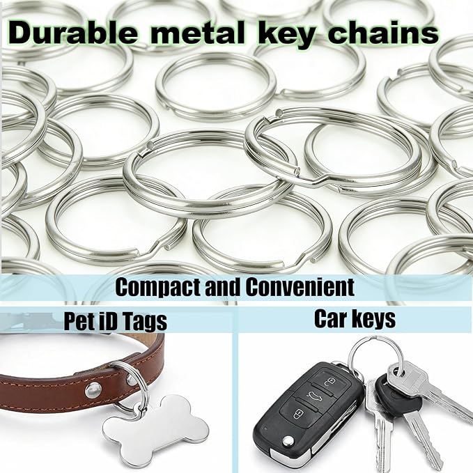 500PCS Key Rings Bulk,1 Inch (25mm) Split Metal Alloy Keychain Rings | Sturdy alloy split key‑rings fit jewelry‑making,bag pendants,handmade crafts and daily key‑organizing - Image 6