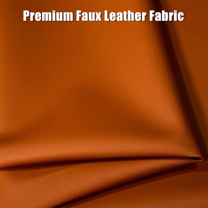 Faux Leather Fabric,54"x108" 1.2mm Thick Durable Synthetic Upholstery Leather Vinyl, Soft Smooth Waterproof, Durable,Replacement Renovate for Wallets, DIY Projects, Furniture, Car Seats 3 Yards-Brown - Image 7