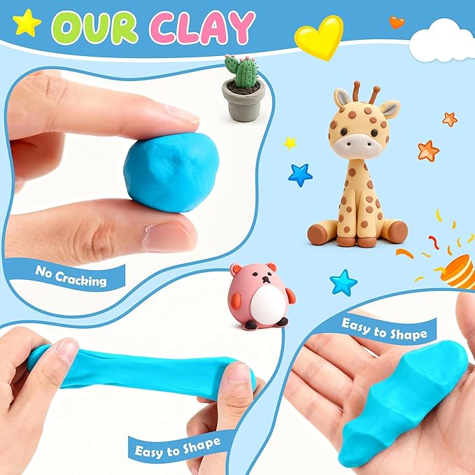 Artpar 52 Colors Polymer Clay Kit,Oven Bake Modeling Clay for Kids Adults | DIY Molding Clay Starter Sculpting Set With Tools & accessories,Non-Sticky,Kids School Classroom Stem,Home Party Art Crafts - Image 4