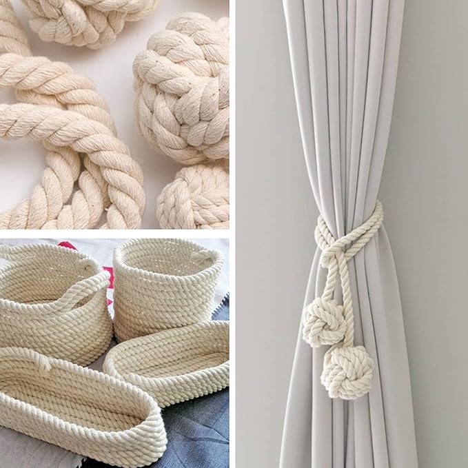 NOANTA Light Purple Macrame Cord 3mm x 220yards, Colored Macrame Rope Cotton Rope Macrame Yarn, Colorful Cotton Craft Cord for Wall Hanging, Plant Hangers, Crafts, Knitting