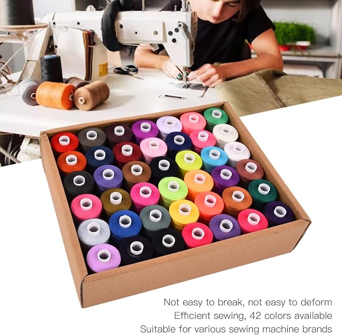 Haofy Sewing Threads Set Polyester 1000 Yards 42 Colors Spools Kit for Household DIY Embroidery and Sewing Machines with Strong Resilient Threads for Crafts and Garment Repair - Image 5