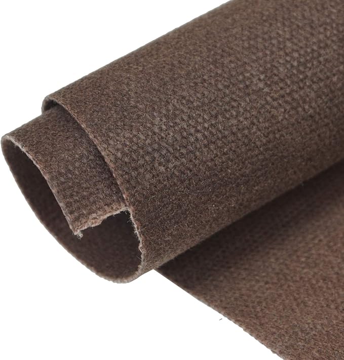 16 OZ Waxed Canvas Duck Fabric by The Yard Craft Upholstery Tan Fabric,100% Cotton One Yard (Dark Brown, 18x58 inch) by TasTrost