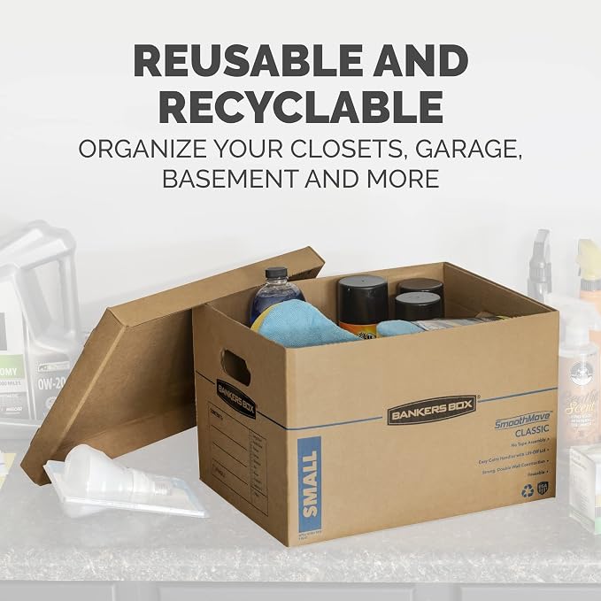 Bankers Box 10-Pack Medium Classic Moving Boxes with Reinforced Handles | Make packing faster with medium moving boxes that balance capacity, strength, and easy carrying. - Image 7