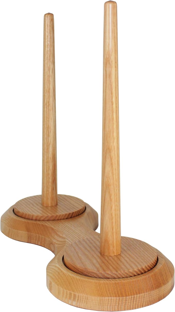 BARVA Double Yarn Holder 44 Lb Total Capacity for Chunky Yarn | Dual Bearing Spinners & Big Rubber Anti Slip Pads for Max Stability | European Wood Crochet Accessories & Pro Tools for Fiber Crafts - Image 4