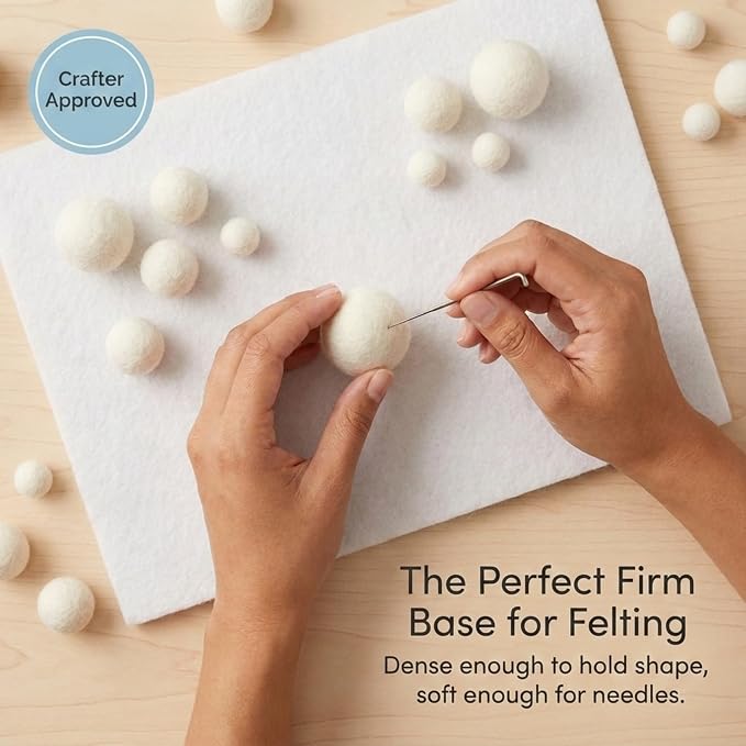 Glaciart One Wool Felt Balls, Felt Ball (60 Pieces) 2.5 Centimeters - 1 Inch, Handmade Felted Pure White Color - Bulk Small Puff for Felting and Garland - Image 6