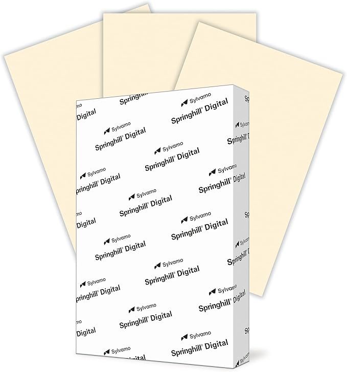Springhill 11” x 17” Ivory Colored Cardstock Paper, 67lb Vellum Bristol, 147gsm, 250 Sheets (1 Ream) – Premium Lightweight Cardstock, Vellum Printer Paper with Textured Finish – 056004R by Springhill