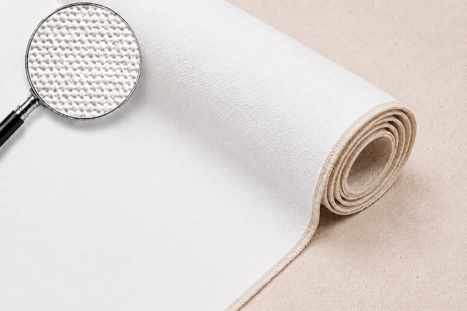 Canvas Rolls for Painting Large Blank Canvas Fabric by the Yard. 84"x6 Yd (18 Ft) 13oz Primed Artist Canvas Roll- Cotton Duck, Unstretched Cloth, Quality Fabric for Painters, SDK Murals, Backdrops by WHOLESALEARTSANDFRAMES