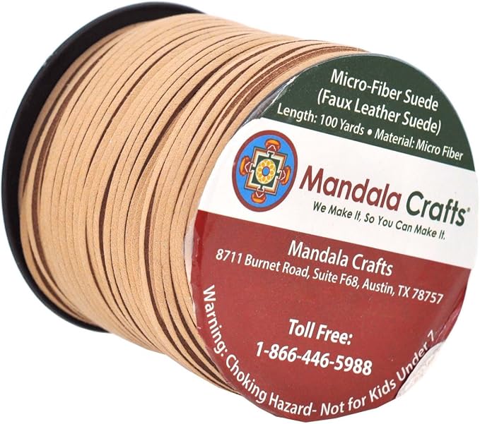Mandala Crafts Faux Suede Cords Peru Leather Cords for Jewelry Making - 2.65mm Leather Laces Leather Strips Flat Vegan Leather Strings for Dream Catchers Supplies - Image 2