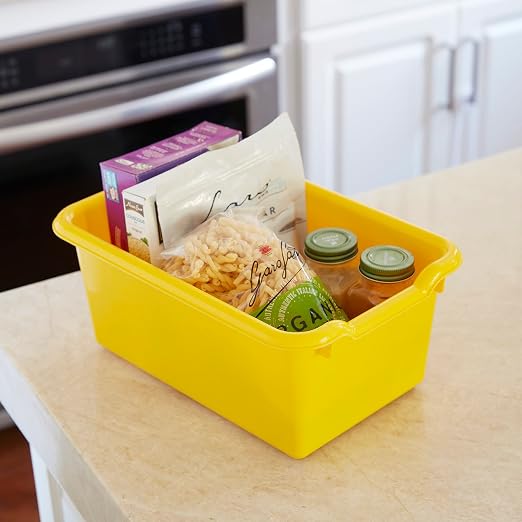 ECR4Kids Scoop Front Storage Bin, Multipurpose Organization, Yellow, 5-Piece - Image 7
