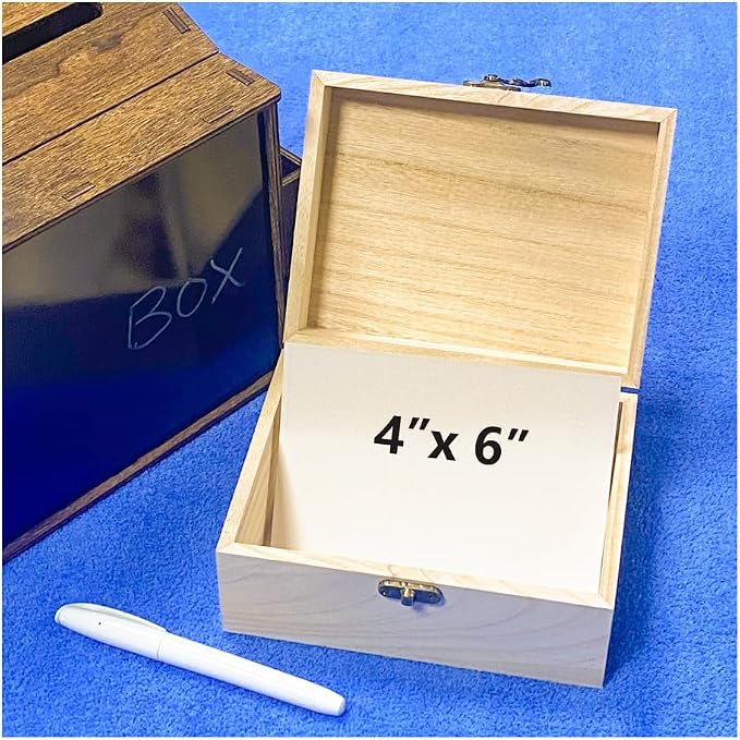 Cregugua 24-Pack Unfinished Wooden Box with Lid Rectangle Crafts Wood Box for Homemade DIY (5 x 6.7 x 3.1 In) - Image 6