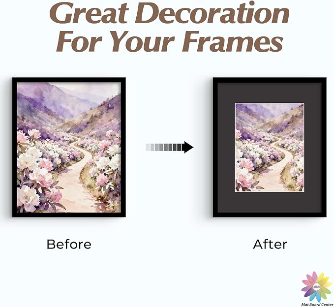 Mat Board Center 25 Pack 16x20 Picture Mat for 11x14 Photo Black | Fits 11x14, White Core, Acid Free, 4-Ply Thick, Photo, Art, Poster or Print Display - Image 7