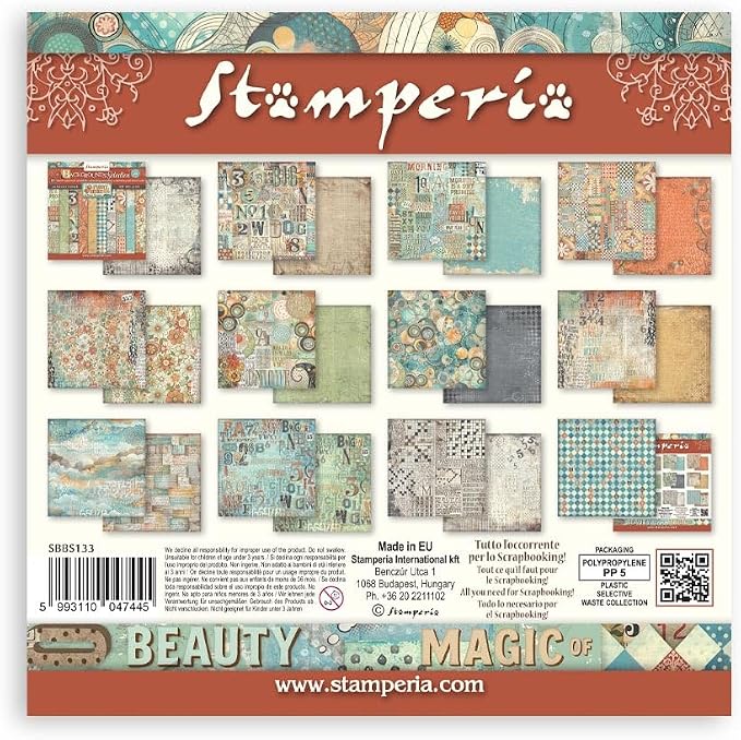 Stamperia - Scrapbook Paper Pad for Scrapbooking, Albums, Cards, Bullet Journals, and More, Acid Free, Double-Sided, Perfect for Crafts and Gifting (Furry Friends Background Selection) (20.3 x 20.3 cm - Image 2