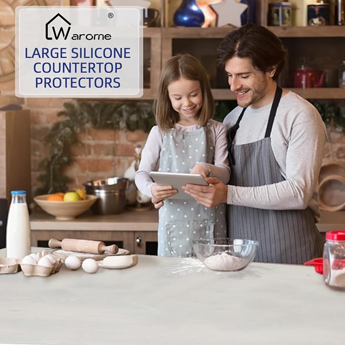 Warome Silicone Mat, 78.7”x 23.6” Heat Resistant Mats for Countertop, Extra Large Kitchen Counter Protector, Cuttable Counter Mat for Crafts- White Translucent - Image 8